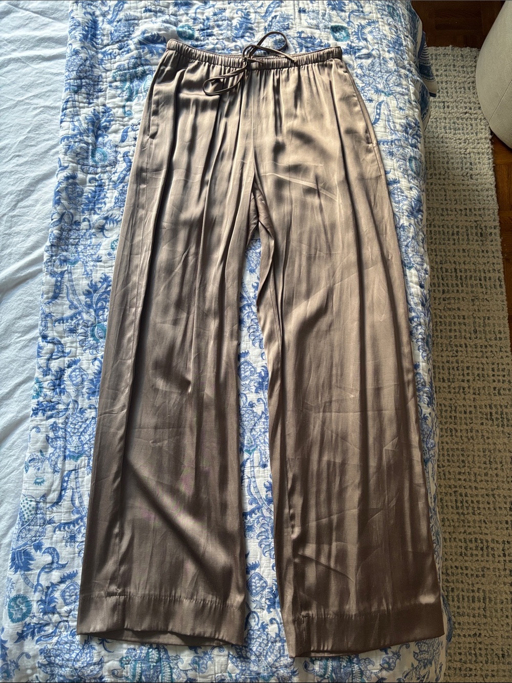 Abercrombie & Fitch Taupe Satin Pants